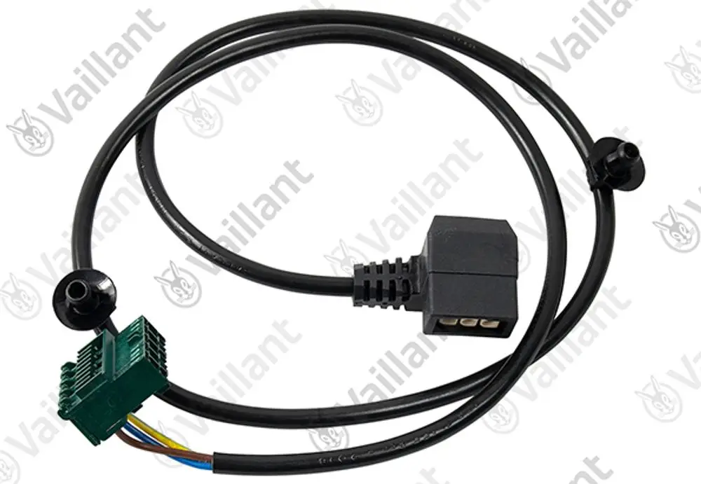 Vaillant Kabel mit Stecker und Anschluss, bestehend aus mehreren drähten. Flexibel für verschiedene Anwendungen im Heizungsbereich.